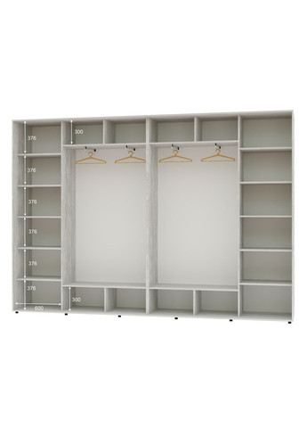 Шафа-купе чотиридверна 360*45*240 Сосна Натті 4 двері Дзеркало Алекса (360477033)