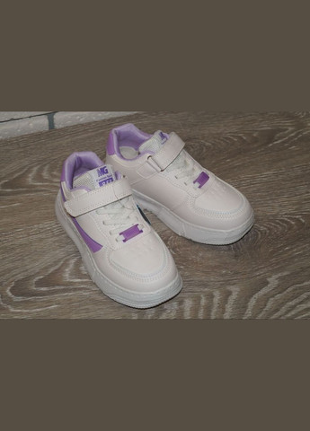 Білі осінні кросівки демісезонні білі з фіолетовим YTOP LQ302-1-41