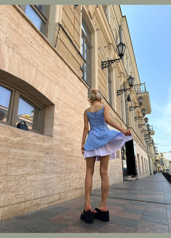 Літній сарафан з квітковим принтом та підспідницею MonCher (330127527)