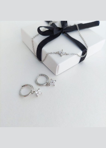 Комплект ювелирной бижутерии из 3-х украшений посеребренный DeKolie (296481815)