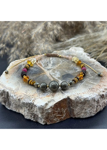 Браслет талісман для знаку зодіаку Лев з натурального каміння на затяжці d-8-6-4-3-2мм+- No Brand Браслет (360564165)