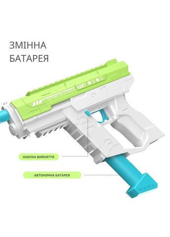 Водний пістолет, електричний бластер для дітей, водний пістолет з автоматичним наповненням водою, синій No Brand (346530664)