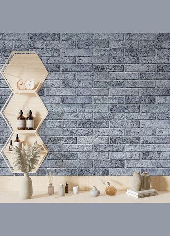 Декоративна ПВХ панель сіра цегла 960х480х4мм (D) SW00001557 Sticker Wall (298284318)