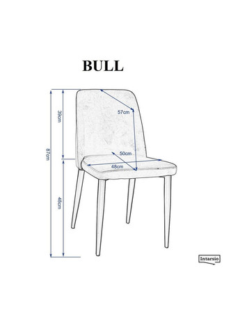 Стілець BULL чорний каркас/темний беж Intarsio (365461376)