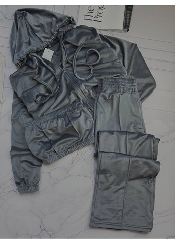 Жіночий плюшевий костюм-трійка з топом – Розмірна сітка в описі GD/GL Модний простір (364966690)