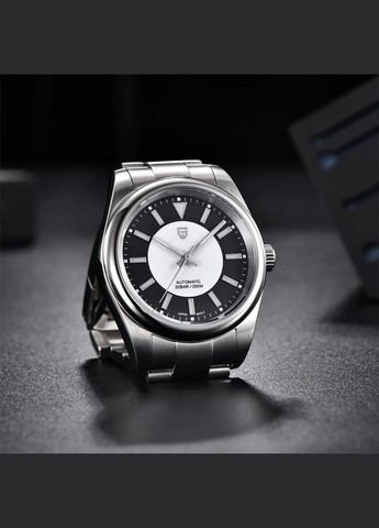 PD-1764 Silver-Black механический с автоподзаводом сasual, классический Pagani Design (342323159)