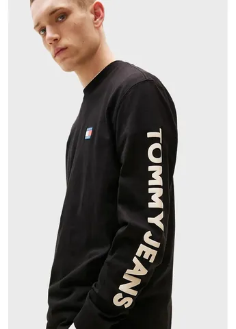Чорний світшот Tommy Jeans логотип вишивка (377754954)