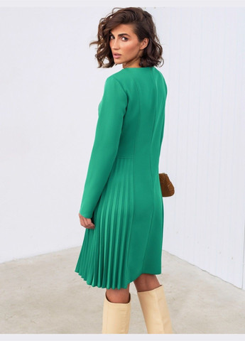 Зелена кежуал сукня зеленого кольору з гофруванням збоку Dressa однотонна