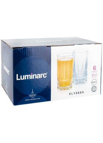 Набор стаканов Elysees высокие 310 мл х 6 шт (N9067) Luminarc (336948372)