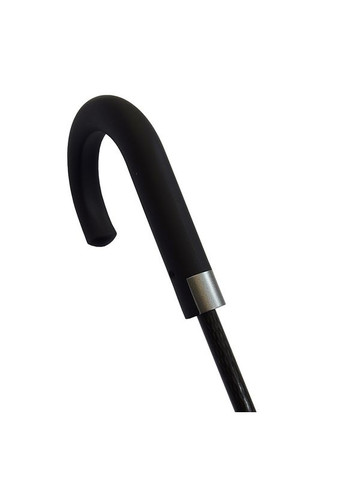 Чёрный зонт-трость полуавтомат, с карбоновым держателем и прорезиненой изогнутой ручкой supreme Gildan (279540635)