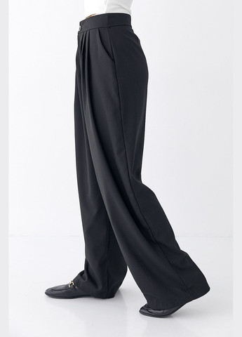 Класичні широкі штани зі складками - сірий Lurex (324392817)