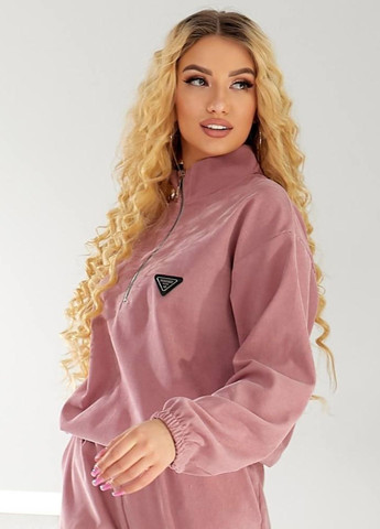 Базовый повседневный вельветовый костюм двойка: кофта на молнии с воротником молнией + штаны Україна (328214576)