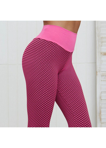 Комбинированные демисезонные леггинсы женские спортивные m 6093 розовые Fashion