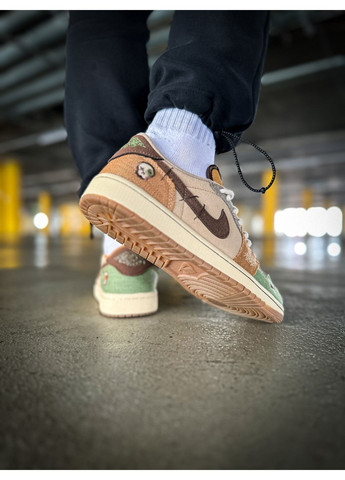 Коричневі Осінні кросівки чоловічі і жіночі nike air jordan retro 1 low og zion williamson voodoo | найк аір джордан ретро 1 коричневі No Brand