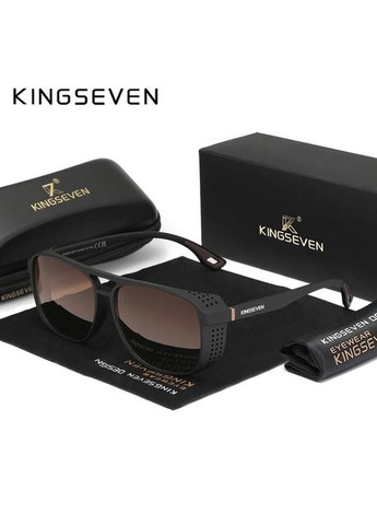 Мужские поляризационные солнцезащитные очки 790 Black Gradient Brown KINGSEVEN (307839008)