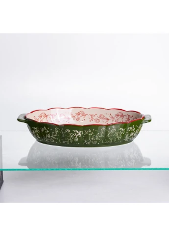 Форма для запекания Vintage 30×18×5 (см) овальная форма для выпекания в духовке с ручками Зеленая HM05-02 Yiwu (380294928)