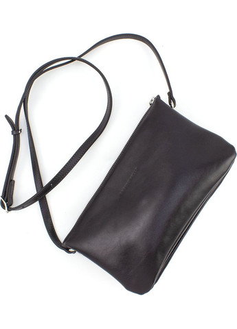 Чорна шкіряна сумочка-клатч жіноча 70561001 Grande Pelle (303830581)