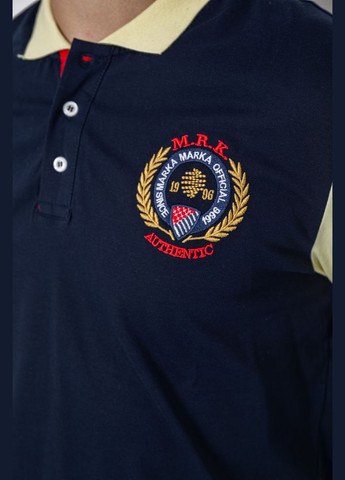 Темно-синяя футболка-поло мужское с принтом для мужчин Ager