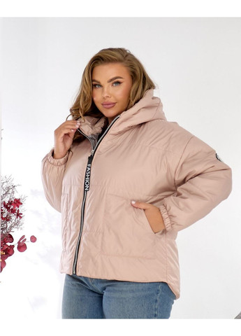 Персиковая демисезонная женская весенняя куртка из плащевки — замеры в описании куртка-пальто DK/DL Мода без кордонів