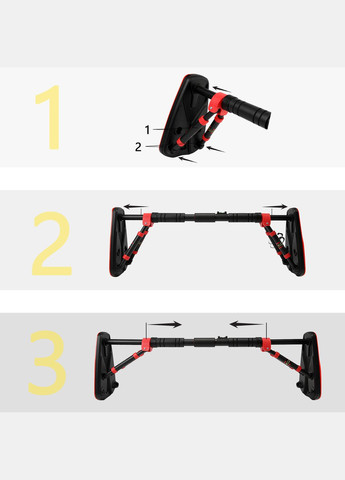 Турник раздвижной Elite+ XR-0293 Black/Red Cornix (322141218)