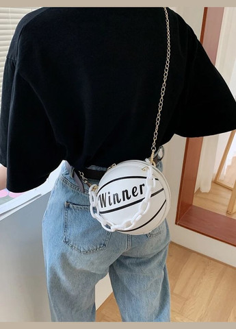 Женская круглая сумка WINNER мяч на цепочке белая No Brand (290665293)