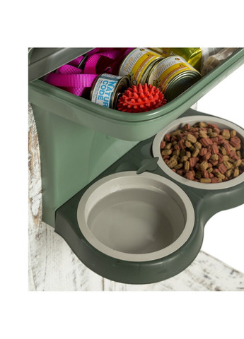 Подставка для корма пластиковая Food Stand 48x27x42h серо-бежевый Bama (372085188)