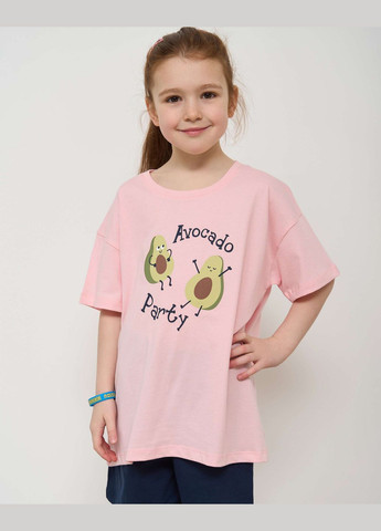 Персиковая комплект для девочки с шортами авокадо Ozkan