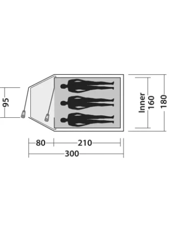Палатка трехместная Quasar 300 Steel Blue 929567 Easy Camp (316621466)