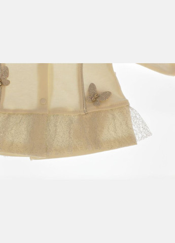 Бежевый демисезонный костюм с длинным рукавом для девочки с бабочками бежевый 62 см (34537) BABYKROHA