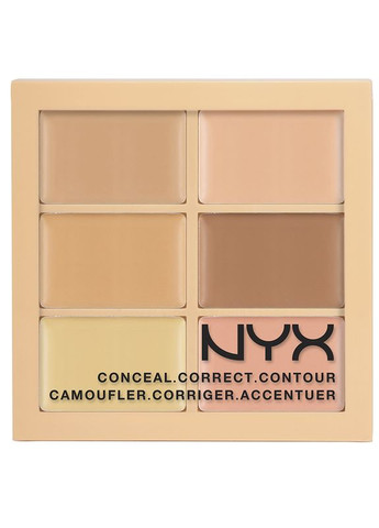 Палітра для контурінга та корекції Conceal Correct Contour Palette (6 відтінків) LIGHT (3CP01) NYX Professional Makeup (280266104)