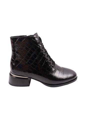 Чорні ботильйони жіночі чорні натуральна лакована шкіра Velly 157-24DH