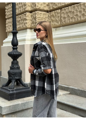 Жіноча фланелева сорочка з розрізом на рукавах Fashion (362476013)