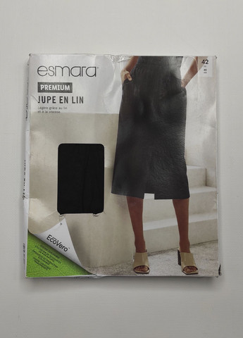 Черная повседневный, кэжуал однотонная юбка Esmara а-силуэта (трапеция)