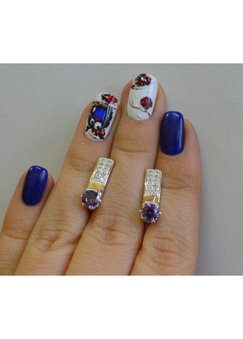 Срібні сережки зі вставками з золота Silver Style (367112954)