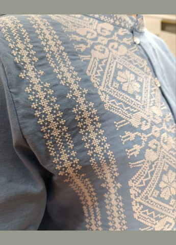 Блакитна чоловіча вишиванка свят блакитна ESQ (315782615)