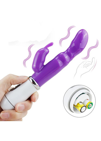 Вібратор-кролик для подвійної стимуляції (фіолетовий, живлення 2*АА) We Love (299330172)