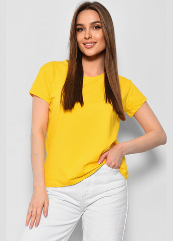 Жовта літня футболка жіноча однотонна жовтого кольору Let's Shop