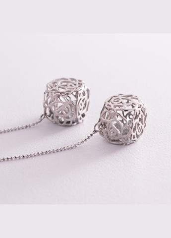 Срібні сережки на ланцюжку (фіаніти) 122326 Oniks (264024600)