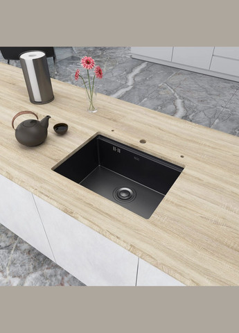 Кухонная мойка черная под столешницу 1.5 мм с PVD покрытием Nett NB-5742 (329997294)