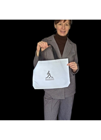 Світловідбиваюча сумка-шопер Лого Пішохід — сірий шопер, стильний та безпечний Svitashka (369490178)