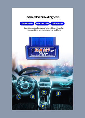 327 Mini V2.1 Bluetoothдетектор OBD Dual Mode 5.1 Bluetooth сканер неисправности автомобиля ELM (297707683)