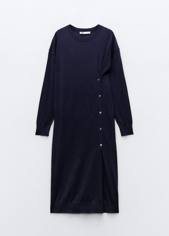 Темно-синя повсякденний сукня Zara однотонна