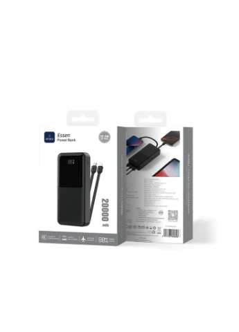 Зовнішній акумулятор Essen power bank 22.5W 20000mAh Wi-P082 (3C) Чорний WIWU (391269832)