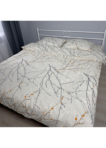 Постільна білизна двоспальна євро молочна Абстракція Бязь Поліестер 33282 Ananasko (367912904)