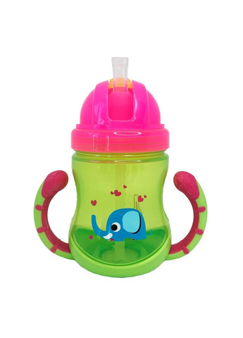 Поильник детский с трубочкой Неон Mega Zayka MGZ0300(Lime) 270 мл Megazayka (302673199)
