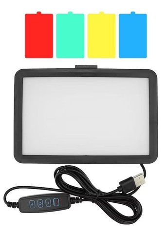 Студийный видеосвет 20 см VL8 120 диодов 4 фильтра питание USB (2104618871) Viva (370864295)