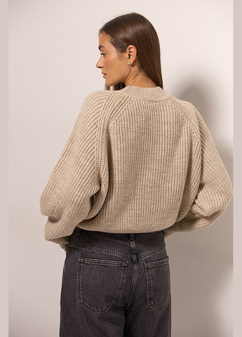 Вязаная женская кофта молочная с рукавами-регланами Arjen (307815055)