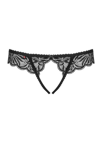 Кружевные танга с доступом Contica crothchles thong черные - CherryLove Obsessive (282958980)