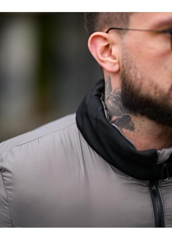 Серая зимняя мужская зимняя куртка плащевка с холлофайбером серая Freedom