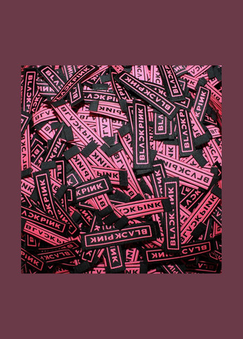 Бирка жаккардовая "Blackpink" черного цвета с розовым лого (5498) No Brand (335812468)